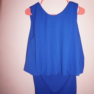 Blue backless dress